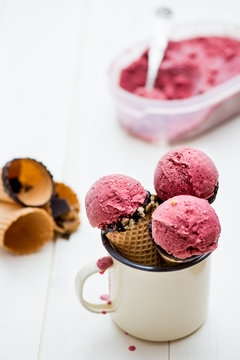 Homemade Fresh Healthy Ice Cream from Berries