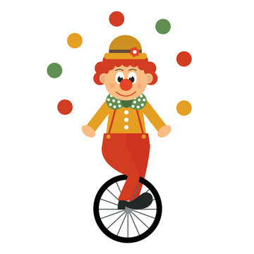 bike and clown with balls