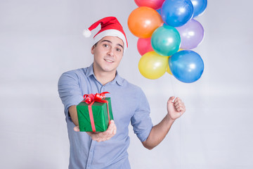 Santa boy with balloons 