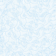 Hand drawn seamless wave background.