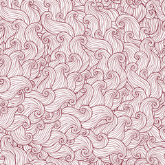 Hand drawn seamless wave background.