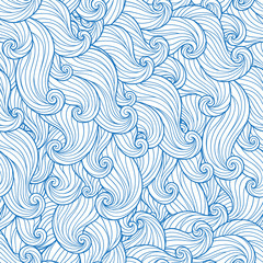 Abstract hand-drawn pattern, waves background.