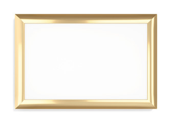 Gold frame on a white background. 3d rendering