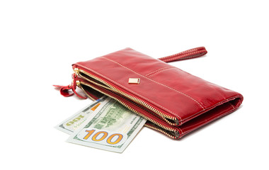 Woman red purse (wallet) isolated