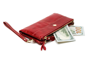 Woman red purse (wallet) isolated