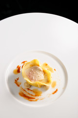 Fine dining ravioli with Foie gras