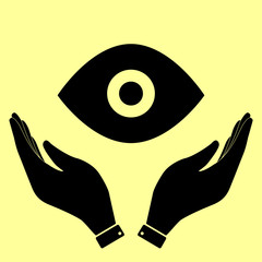 Eye sign. Flat style icon 