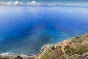 Amazing view from the highest Cabo Girao cliff on the beach, oce