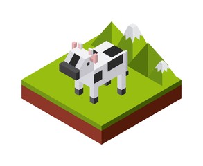 animal in pixels design 