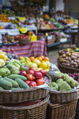Fresh exotic fruits in Mercado Dos Lavradores.Madeira Island, Po