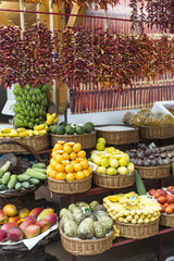 Fresh exotic fruits in Mercado Dos Lavradores.Madeira Island, Po