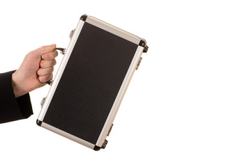 Fototapeta premium hand of the man holds a metal case