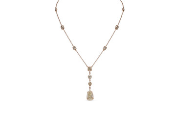 Fototapeta premium Gorgeous Yellow Teardrop Diamond Necklace in Rose Gold