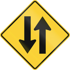 United States MUTCD road sign - Two way traffic