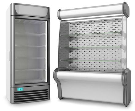 two vertical freezer refrigeration showcase
