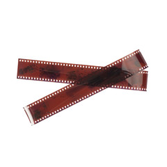 photographic 35 mm film strip isolated on white background