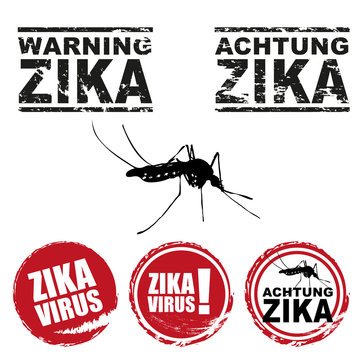 Set Stempel | Button | Zika-Virus