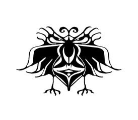 Fantasy Bird with Angry Expression Drawing