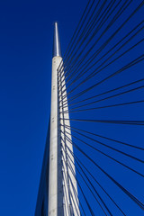 Fototapeta premium A modern bridge over the Sava River in Belgrade