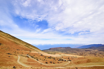 National park area on Teide mountain platter