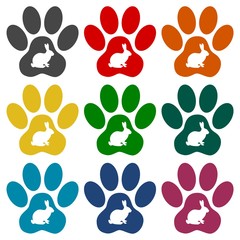 Dog Paw Print icons set