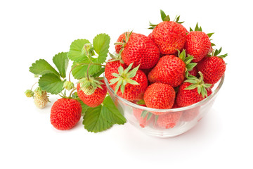 sweet fragrant strawberries in a glass vase