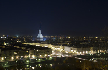 Fototapeta premium Mole Antonelliana by night in Turin Italy