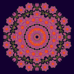 Vector Ethnic Oriental Circle Ornament