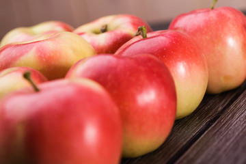 Many red yellow apples