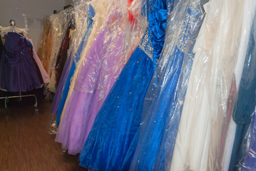 Fashion Department store formal prom gowns and bridal dresses