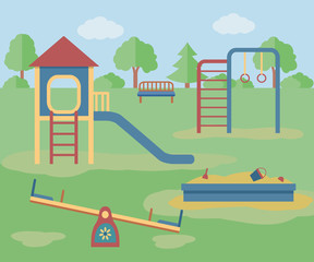 Kids playground. Vector illustration. 
