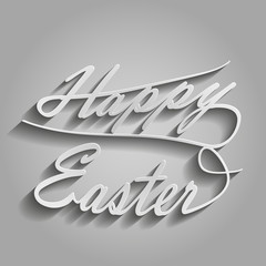 Text happy easter on gray background