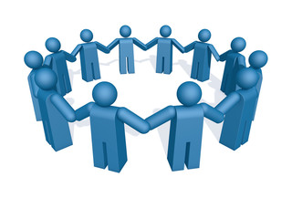 Freundschaft, Freundeskreis, Freunde, Hände halten, / 3D Illustration