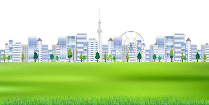 東京　都会　風景　背景