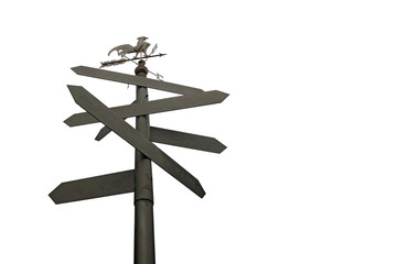 direction sign with blank spaces for text isolated on white