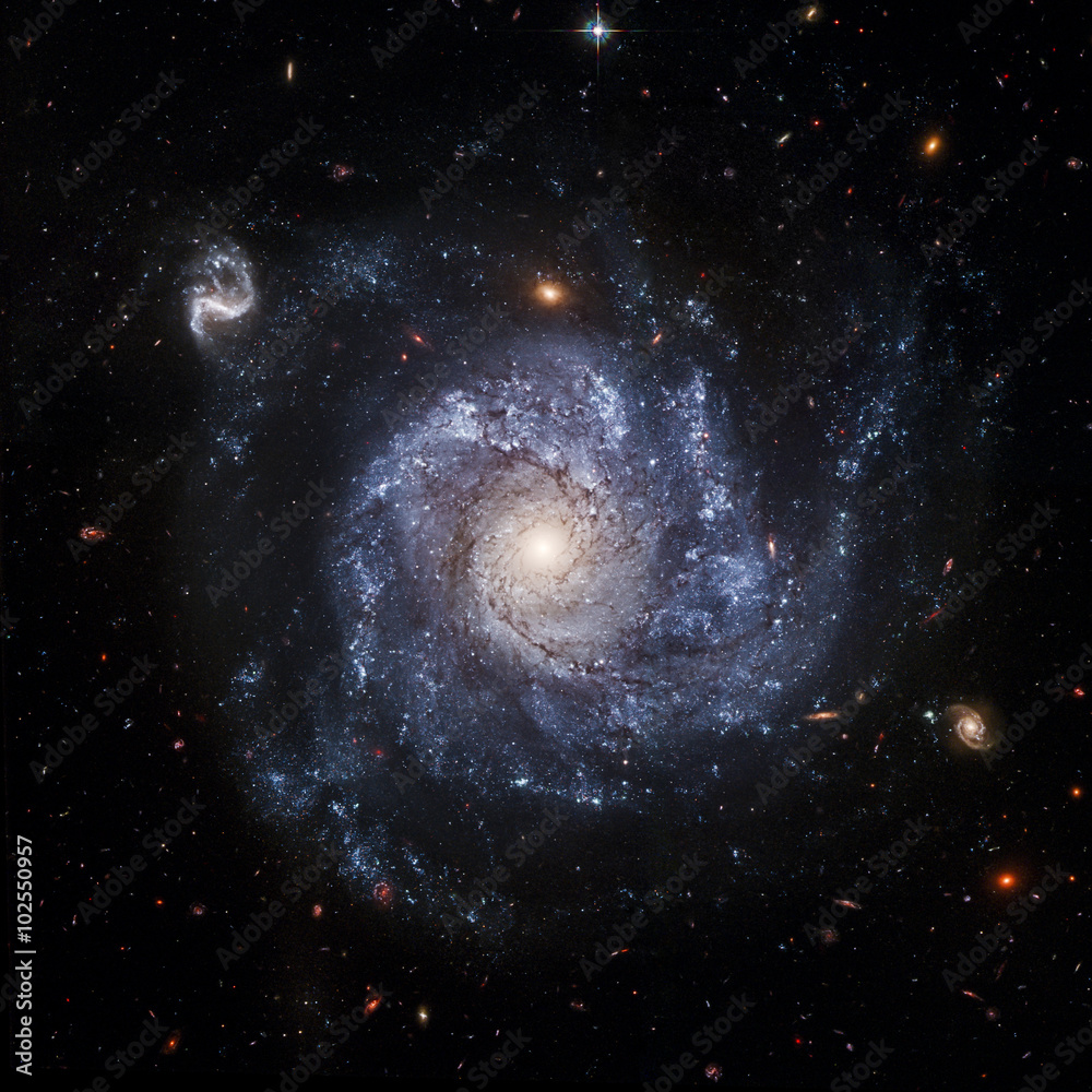 Wall mural view image of galaxy system isolated elements of this image furnished by nasa
