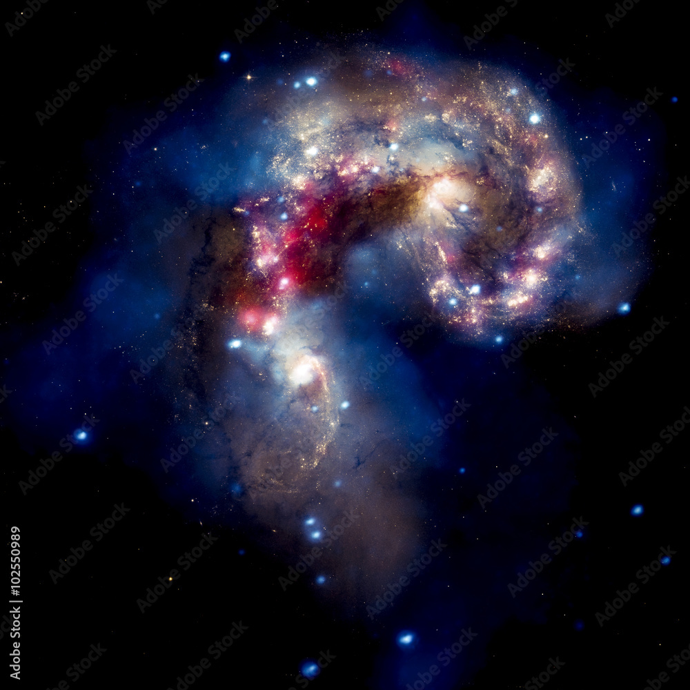 Wall mural view image of galaxy system isolated elements of this image furnished by nasa