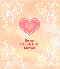 postal to the day of Valentine illustration