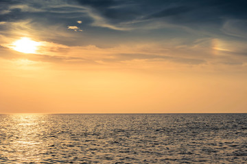 beautiful sky colorful sunset over the sea