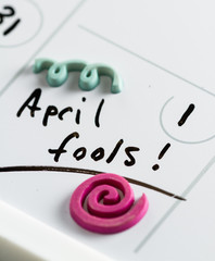 April fools on a calendar