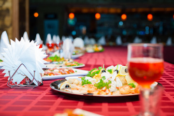 Served banquet table