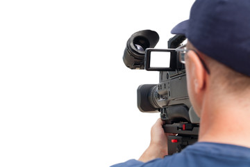 Operator with a video camera at work