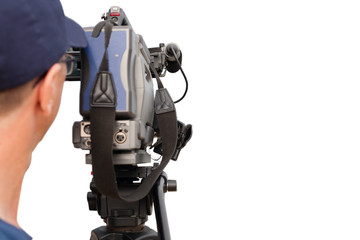 Operator works with a video camera