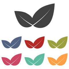 Leaf icons set
