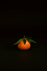 Mandarin on a black background