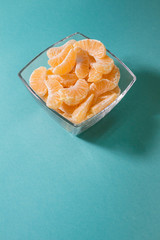 Mandarin slices on a plate