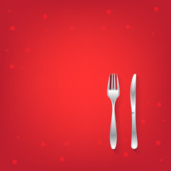 Two red restaurant icons with fork and knife
