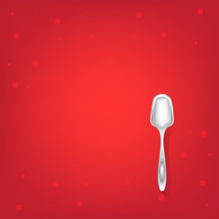 Red background with spoon.
