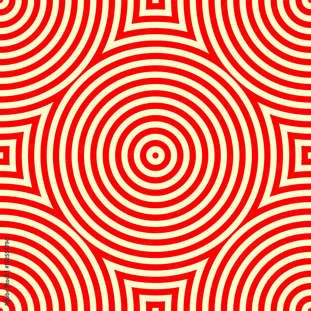 Canvas Prints seamless pattern with symmetric geometric ornament. kaleidoscope red white abstract background. vect