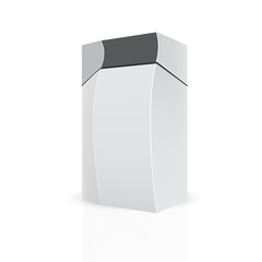 VECTOR PACKAGING: Shades of gray unique package box on isolated white background. Mock-up template ready for design